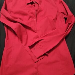 Red long sleeved Worthington button down shirt size 8 Tall